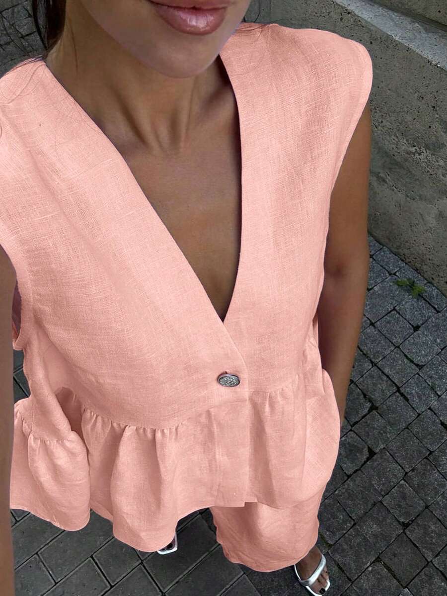 Lucy - Elegant Linen Top & Pants Set