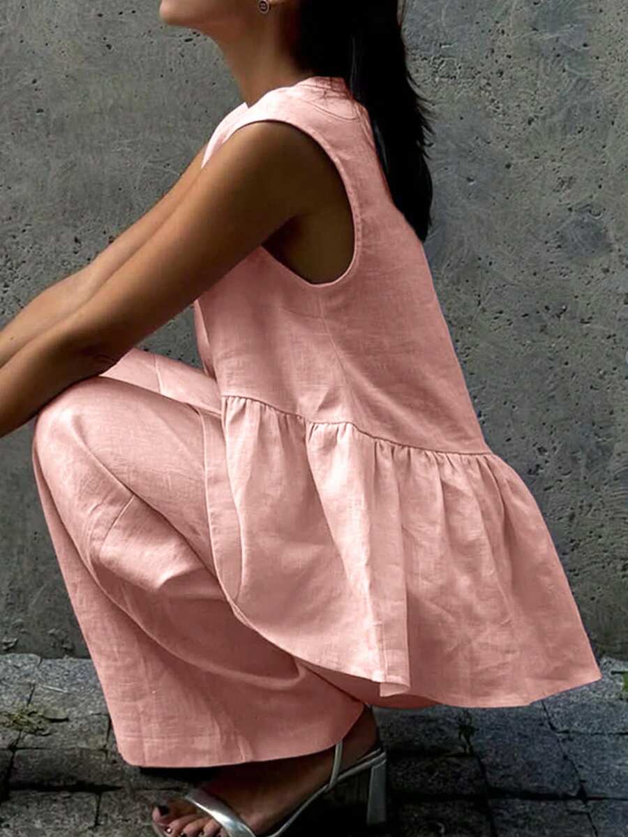 Lucy - Elegant Linen Top & Pants Set