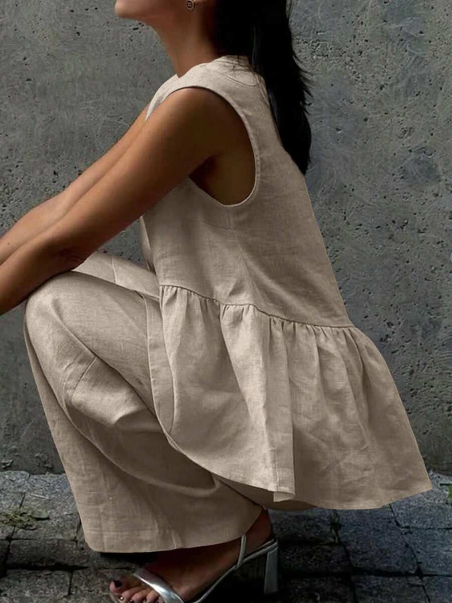 Lucy - Elegant Linen Top & Pants Set