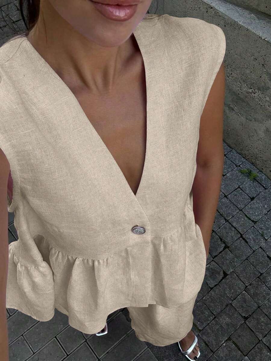 Lucy - Elegant Linen Top & Pants Set