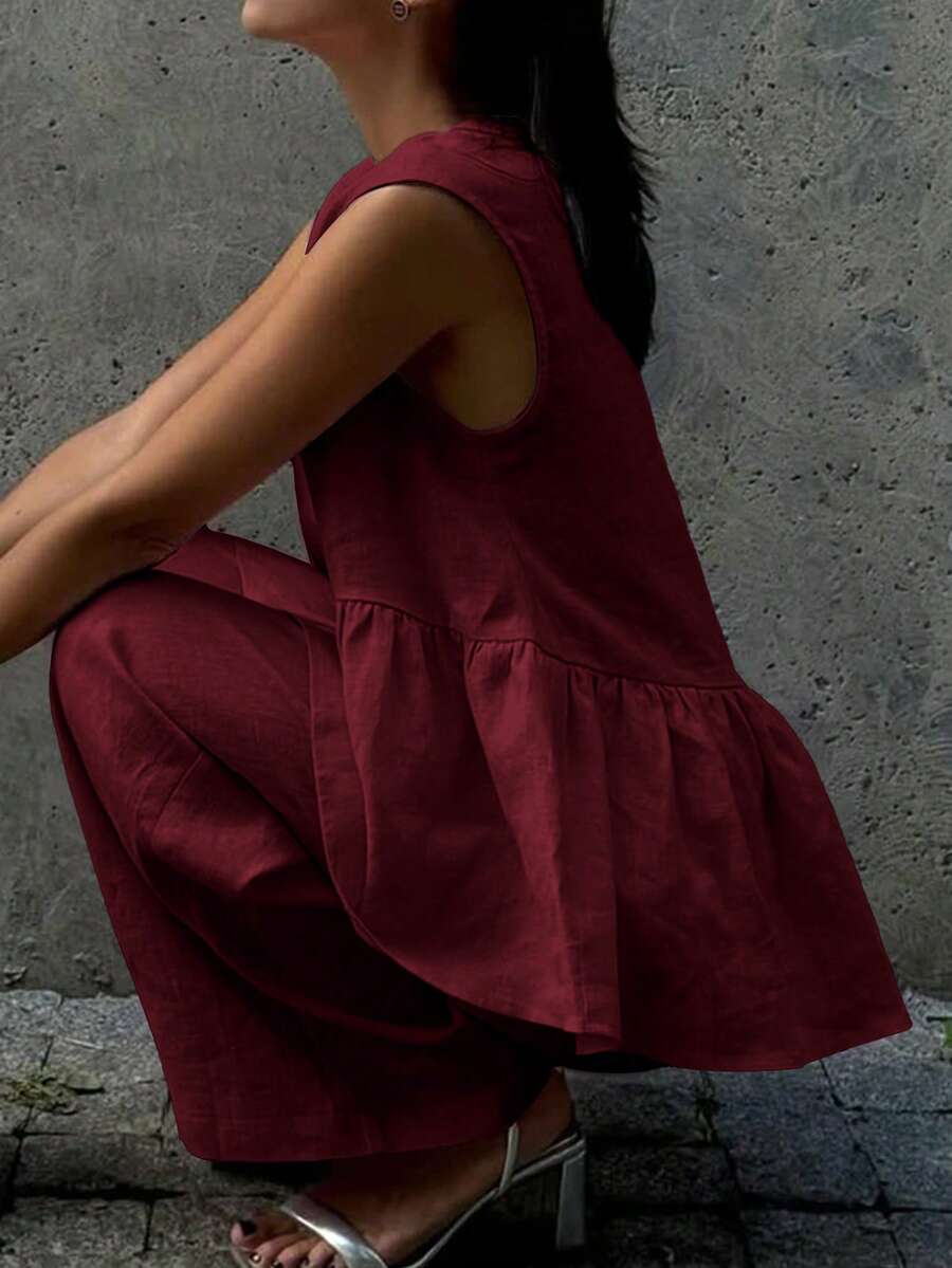 Lucy - Elegant Linen Top & Pants Set