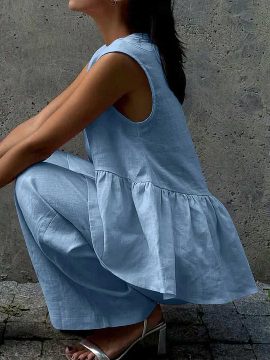 Lucy - Elegant Linen Top & Pants Set