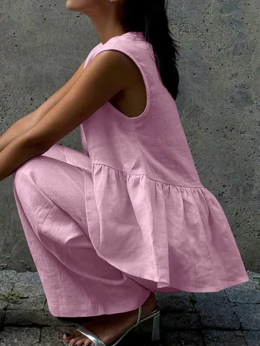 Lucy - Elegant Linen Top & Pants Set