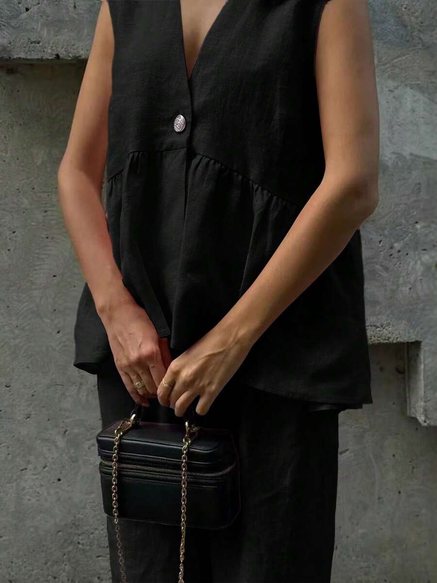 Lucy - Elegant Linen Top & Pants Set
