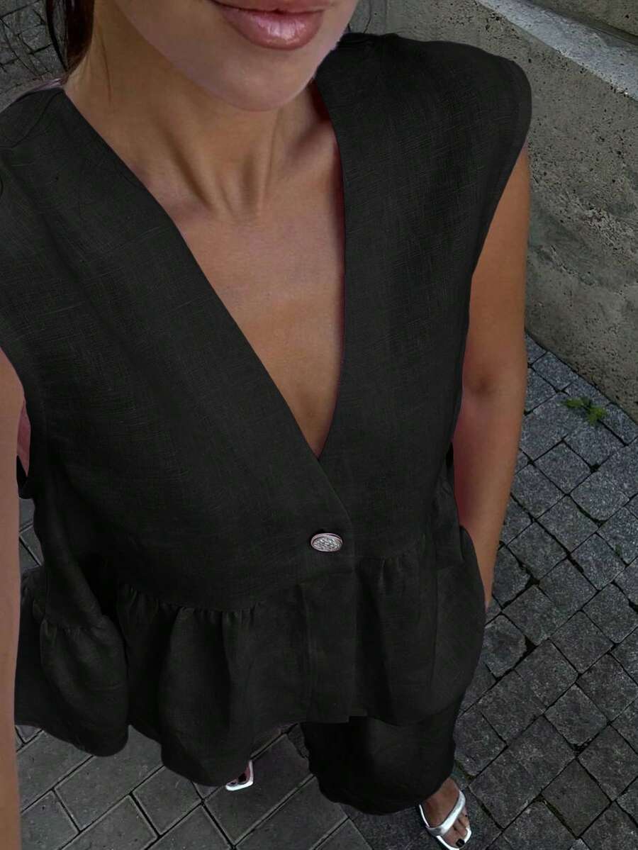 Lucy - Elegant Linen Top & Pants Set